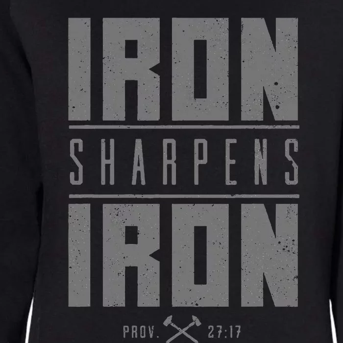 Iron Sharpens Iron Christian Bible Scripture Gym Workout Womens California Wash Sweatshirt