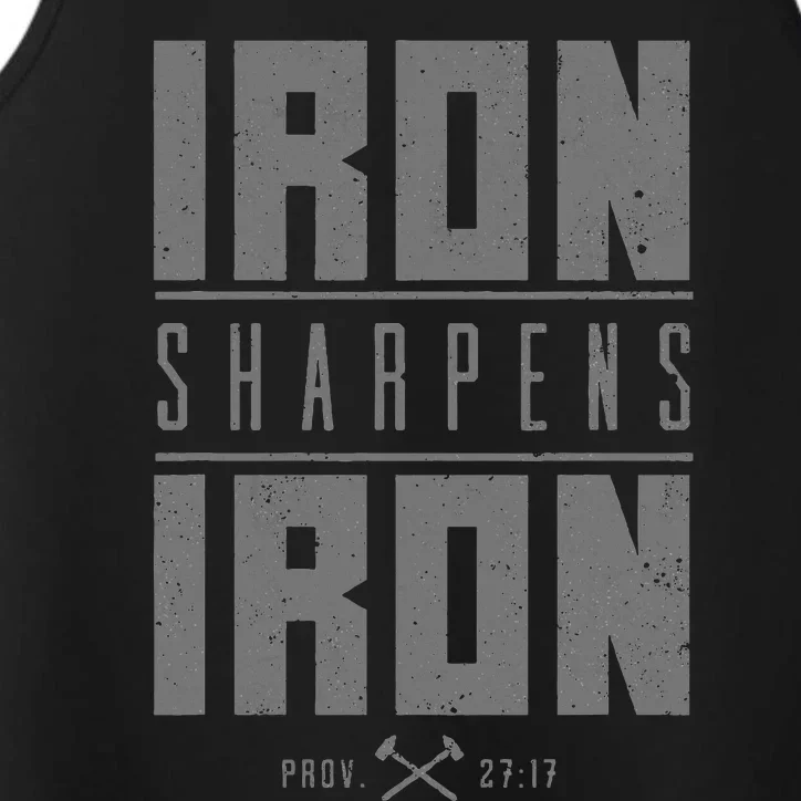 Iron Sharpens Iron Christian Bible Scripture Gym Workout Performance Tank