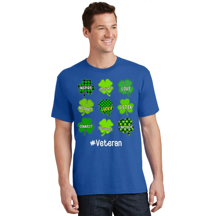 Irish Shamrock Inspire Love Lucky Veteran St Patricks Day Funny Gift T-Shirt