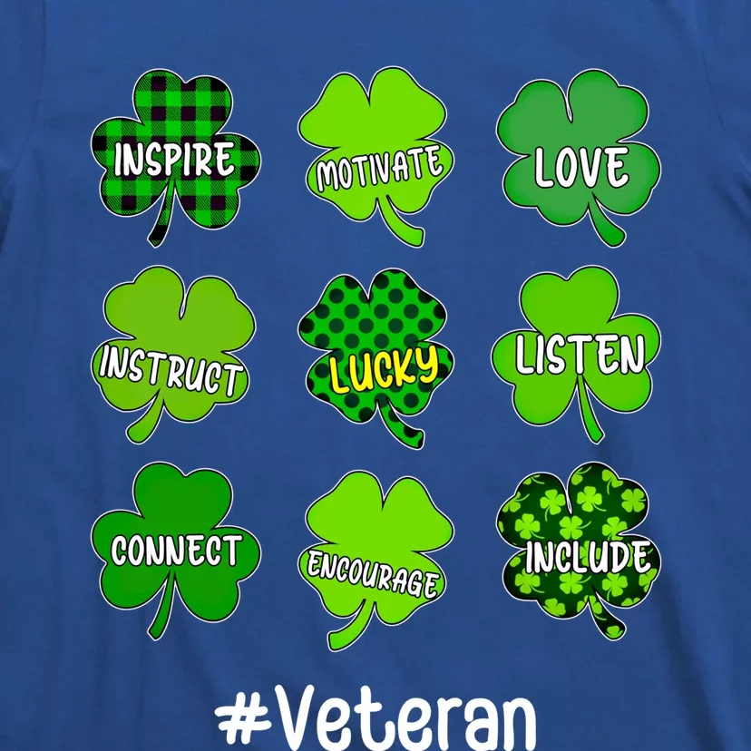 Irish Shamrock Inspire Love Lucky Veteran St Patricks Day Funny Gift T-Shirt