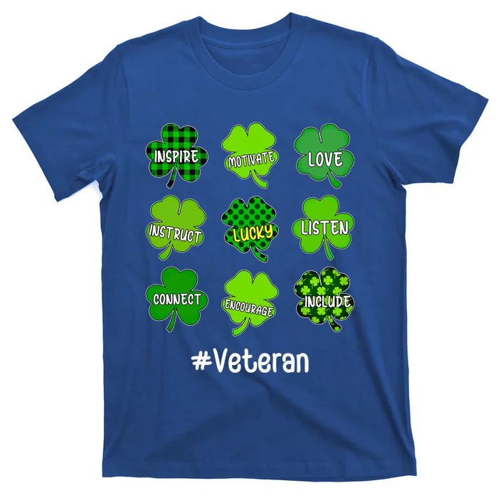 Irish Shamrock Inspire Love Lucky Veteran St Patricks Day Funny Gift T-Shirt