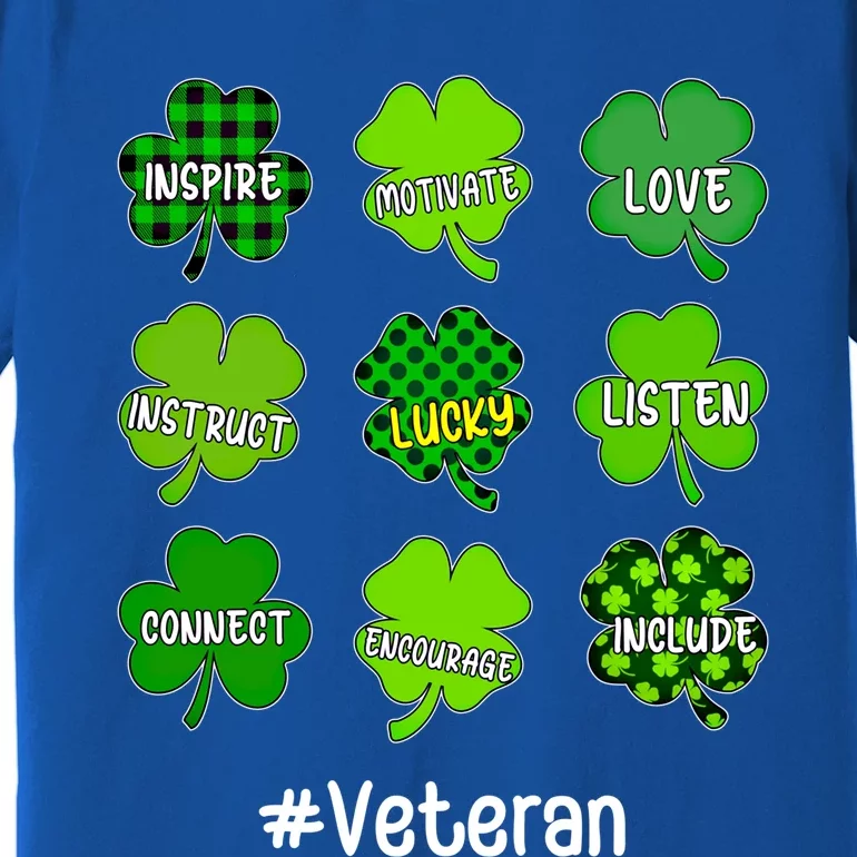 Irish Shamrock Inspire Love Lucky Veteran St Patricks Day Funny Gift Premium T-Shirt