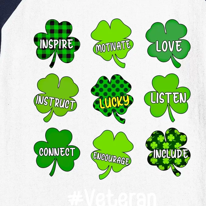 Irish Shamrock Inspire Love Lucky Veteran St Patricks Day Funny Gift Baseball Sleeve Shirt