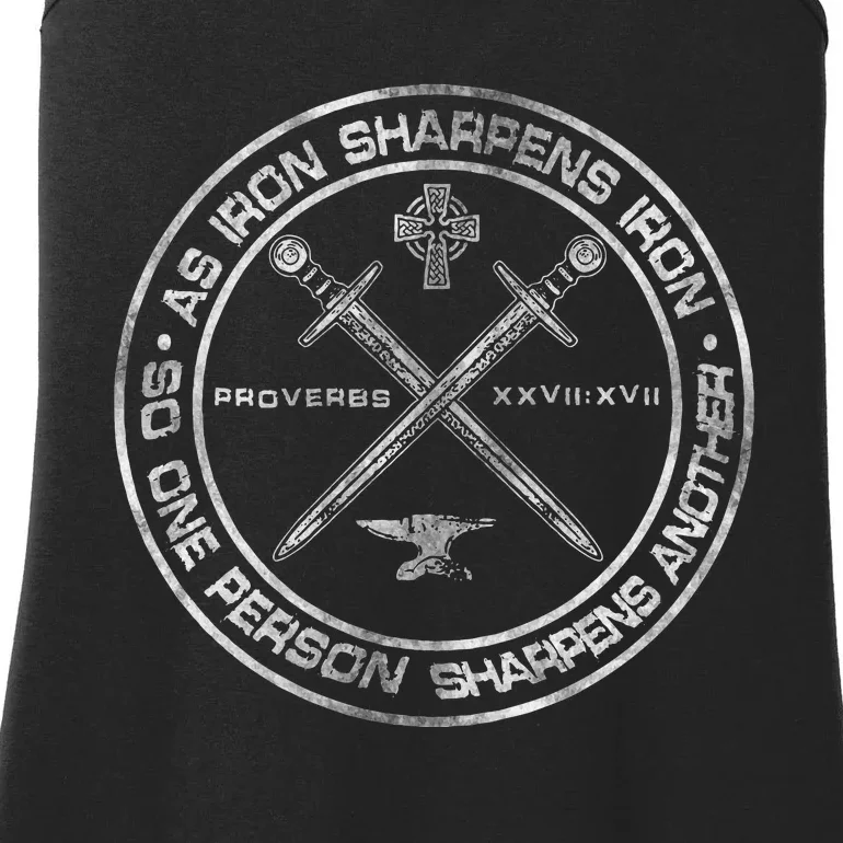 Iron Sharpens Iron Proverbs 2717 Christian Quote Ladies Essential Tank