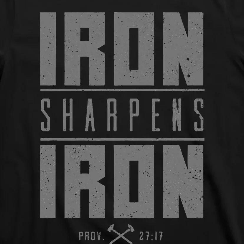 Iron Sharpens Iron Christian Bible Scripture Gym Workout T-Shirt