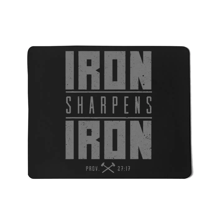 Iron Sharpens Iron Christian Bible Scripture Gym Workout Mousepad