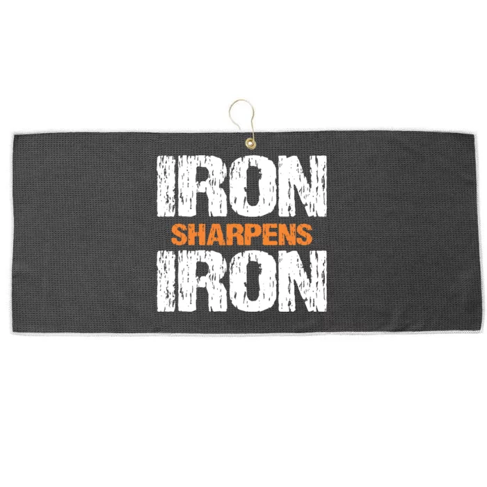 Iron Sharpens Iron Funny Christian Large Microfiber Waffle Golf Towel