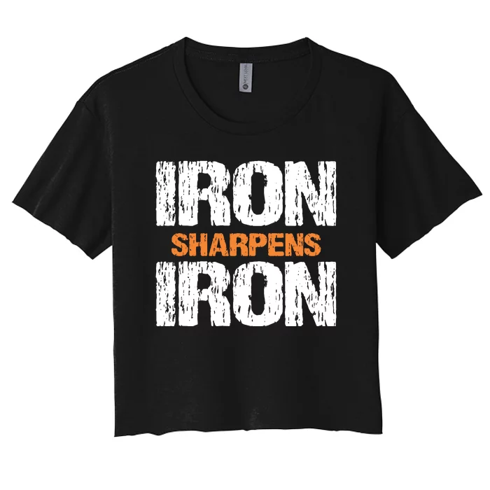 Iron Sharpens Iron Funny Christian Women's Crop Top Tee