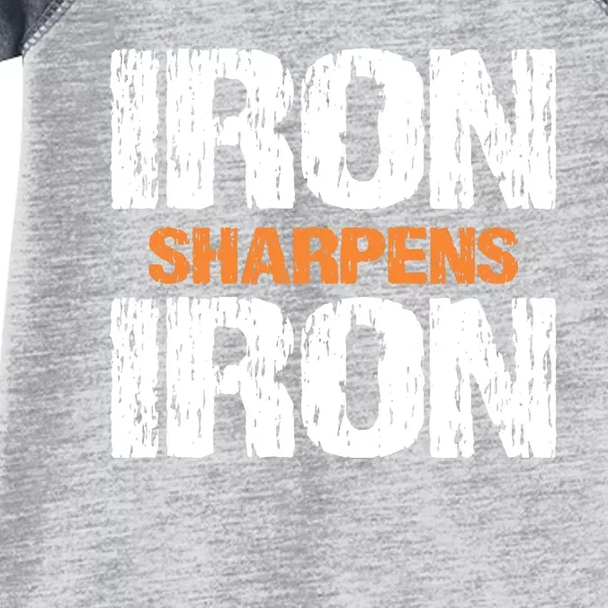 Iron Sharpens Iron Funny Christian Infant Baby Jersey Bodysuit