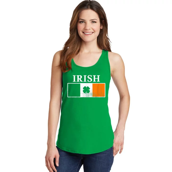 Ireland Shamrock Irish Flag St Patty's Day Ladies Essential Tank