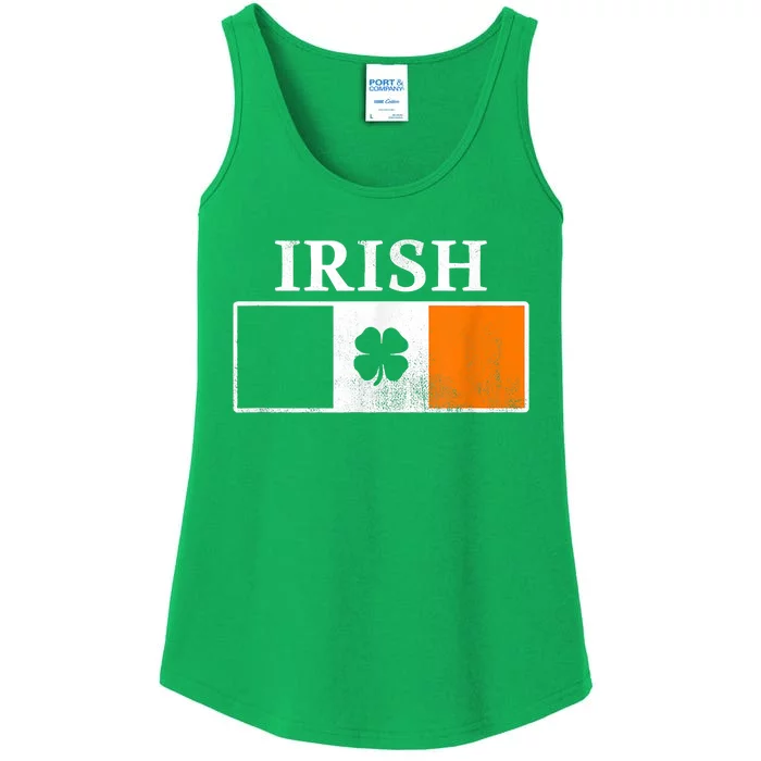 Ireland Shamrock Irish Flag St Patty's Day Ladies Essential Tank