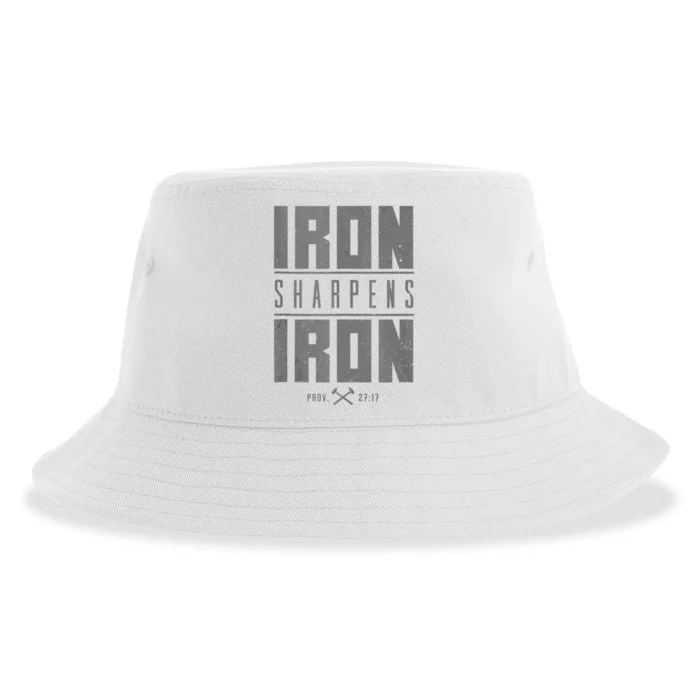 Iron Sharpens Iron Christian Bible Scripture Gym Sustainable Bucket Hat