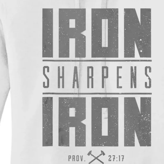 Iron Sharpens Iron Christian Bible Scripture Gym Women's Pullover Hoodie