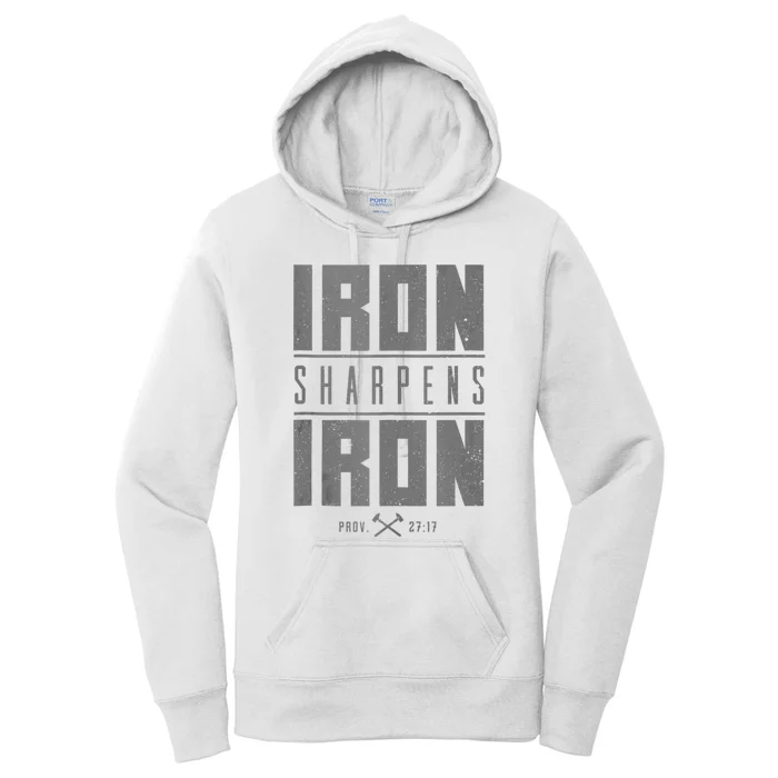 Iron Sharpens Iron Christian Bible Scripture Gym Women's Pullover Hoodie