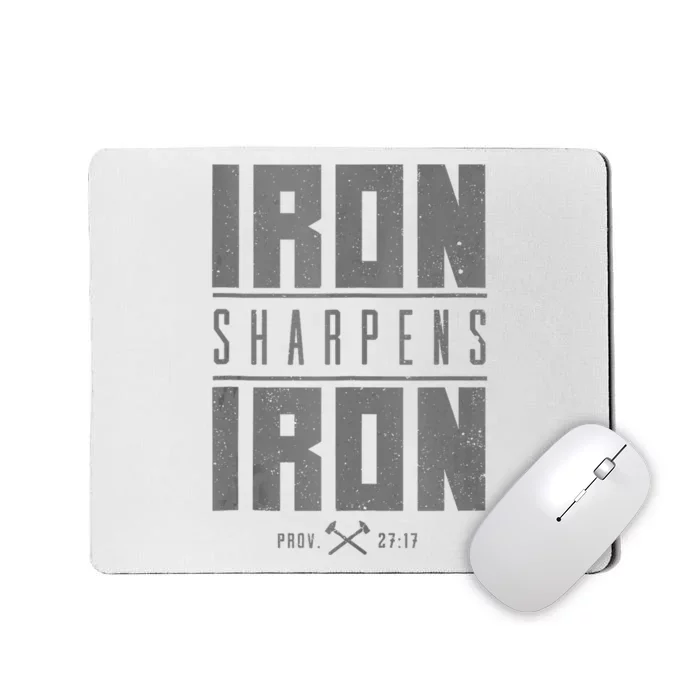 Iron Sharpens Iron Christian Bible Scripture Gym Mousepad