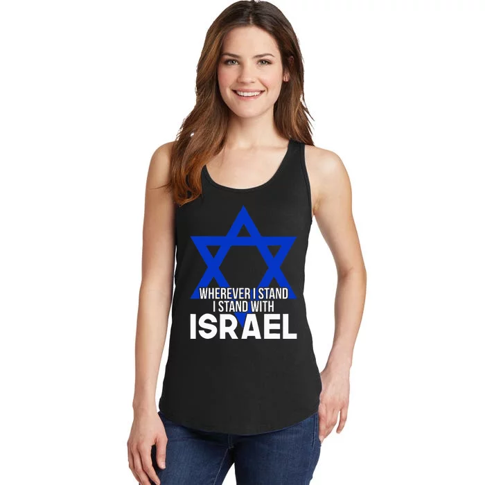 I Stand I Stand With Israel Ladies Essential Tank