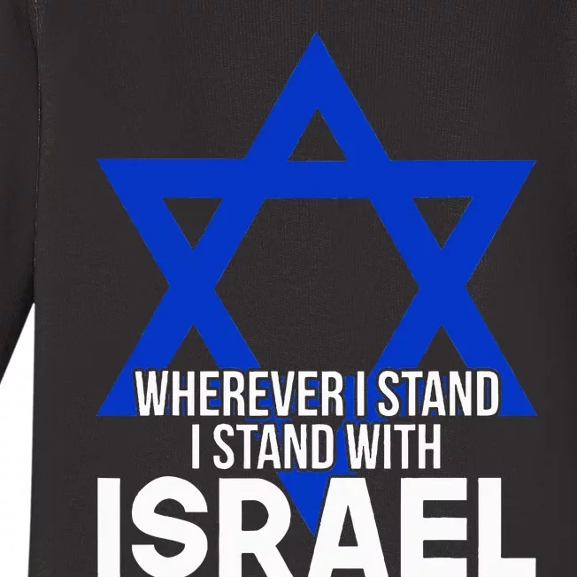 I Stand I Stand With Israel Baby Long Sleeve Bodysuit