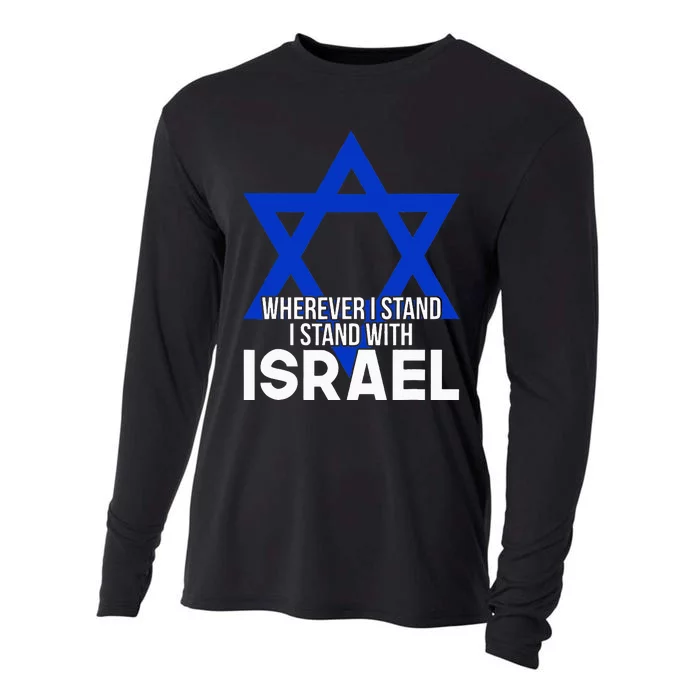 I Stand I Stand With Israel Cooling Performance Long Sleeve Crew