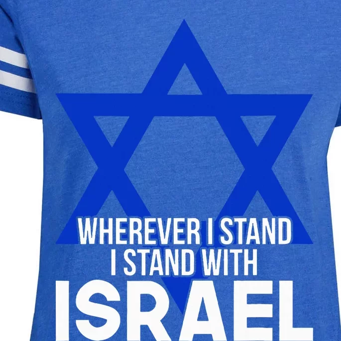 I Stand I Stand With Israel Enza Ladies Jersey Football T-Shirt