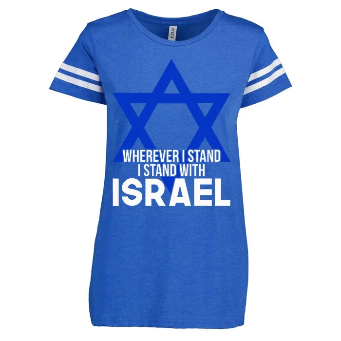 I Stand I Stand With Israel Enza Ladies Jersey Football T-Shirt