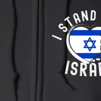 I Support Israel I Stand With Israel Heart Israeli Flag Full Zip Hoodie