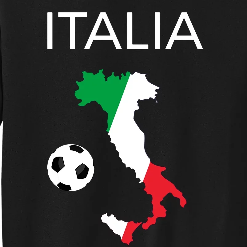 Italy Soccer Italia Forza Azzurri Italian Flag Long Sleeve Tall Sweatshirt