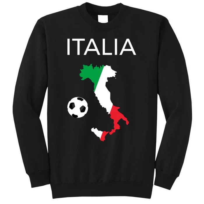 Italy Soccer Italia Forza Azzurri Italian Flag Long Sleeve Tall Sweatshirt