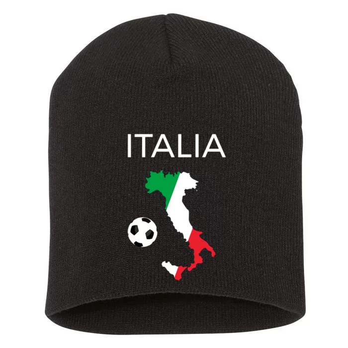 Italy Soccer Italia Forza Azzurri Italian Flag Long Sleeve Short Acrylic Beanie