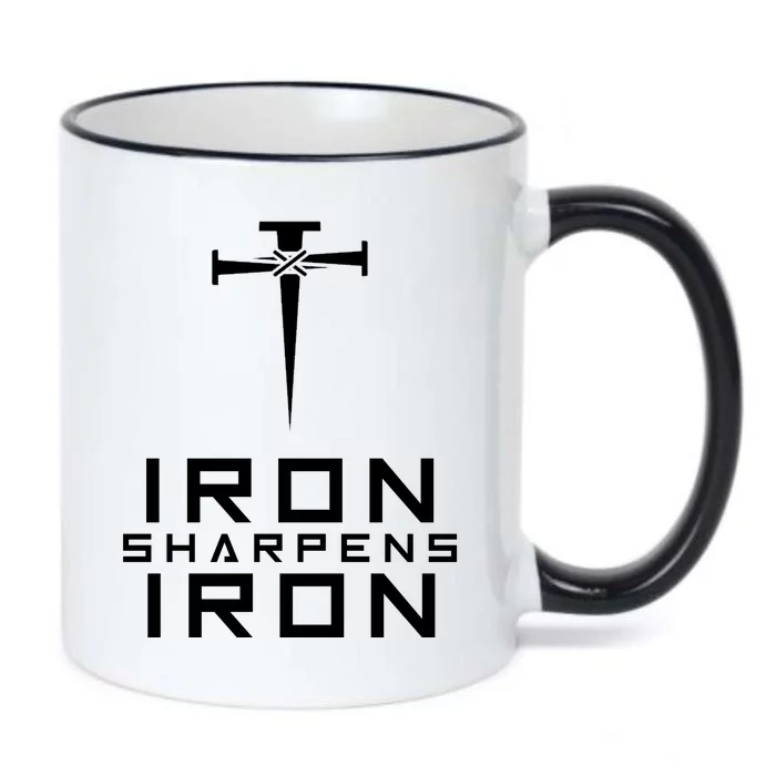 Iron Sharpens Iron Christian Faith Black Color Changing Mug