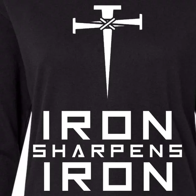 Iron Sharpens Iron Christian Faith Womens Cotton Relaxed Long Sleeve T-Shirt