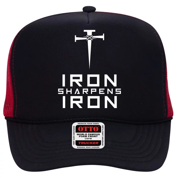 Iron Sharpens Iron Christian Faith High Crown Mesh Trucker Hat