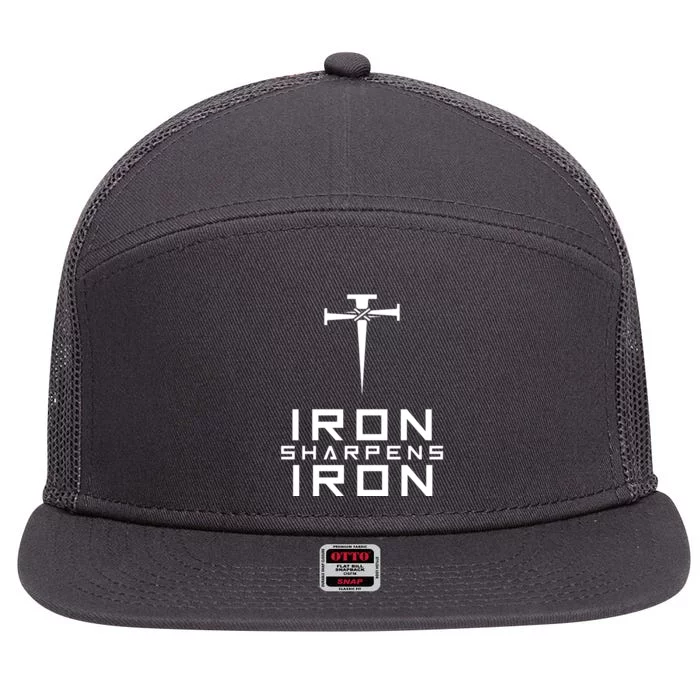 Iron Sharpens Iron Christian Faith 7 Panel Mesh Trucker Snapback Hat