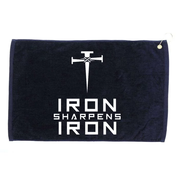 Iron Sharpens Iron Christian Faith Grommeted Golf Towel