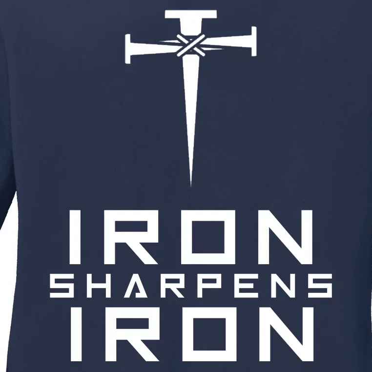 Iron Sharpens Iron Christian Faith Ladies Long Sleeve Shirt