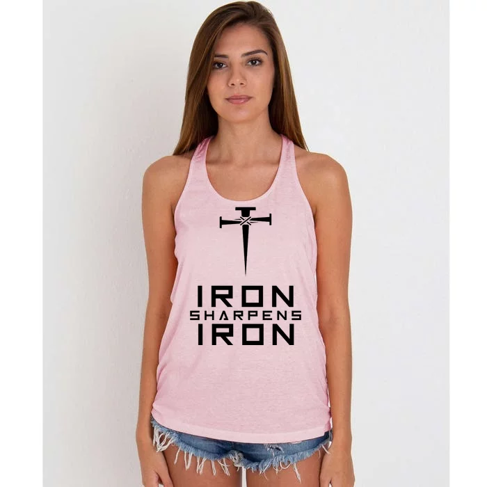 Iron Sharpens Iron Christian Faith Women's Knotted Racerback Tank