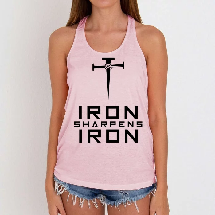 Iron Sharpens Iron Christian Faith Women's Knotted Racerback Tank