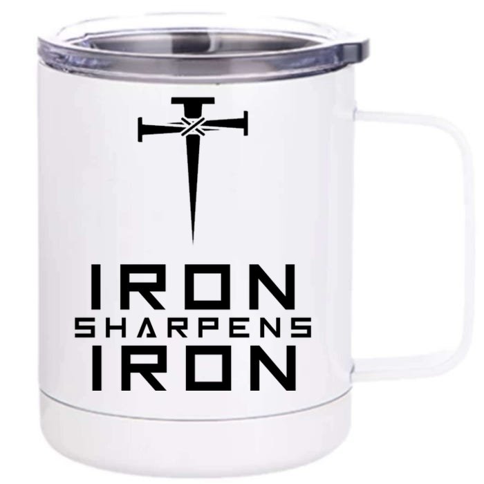 Iron Sharpens Iron Christian Faith Front & Back 12oz Stainless Steel Tumbler Cup