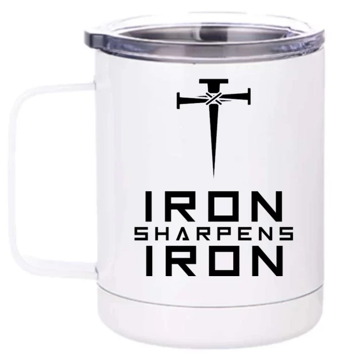 Iron Sharpens Iron Christian Faith Front & Back 12oz Stainless Steel Tumbler Cup