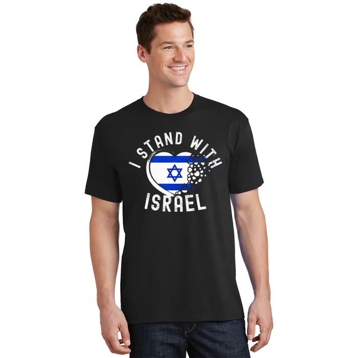 I Support Israel I Stand With Israel Heart Israeli Flag T-Shirt