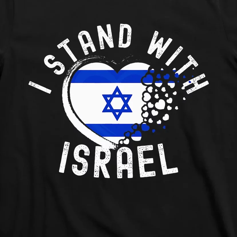 I Support Israel I Stand With Israel Heart Israeli Flag T-Shirt