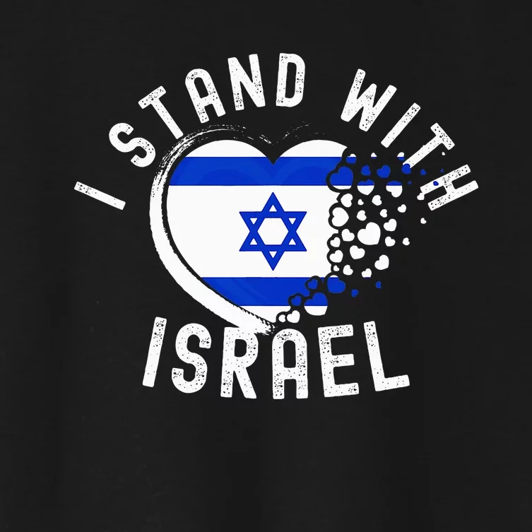 I Support Israel I Stand With Israel Heart Israeli Flag Women's Crop Top Tee