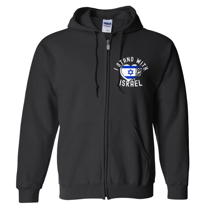 I Support Israel I Stand With Israel Heart Israeli Flag Full Zip Hoodie