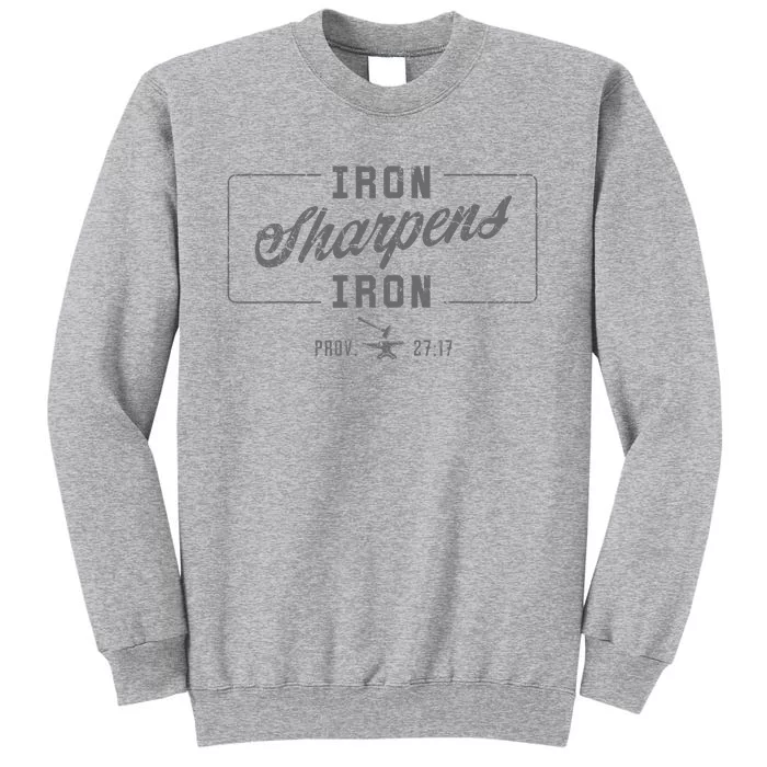 Iron Sharpens Iron Christian Bible Scripture Gym Workout Tall Sweatshirt