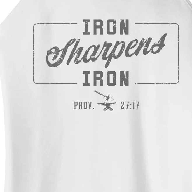 Iron Sharpens Iron Christian Bible Scripture Gym Workout Women’s Perfect Tri Rocker Tank