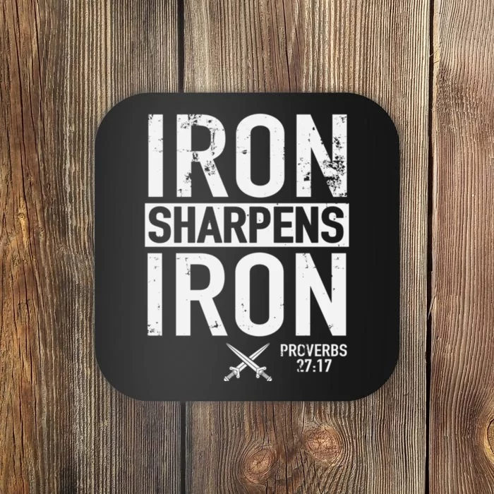 Iron Sharpens Iron Proverbs 27:17 Christian Coaster