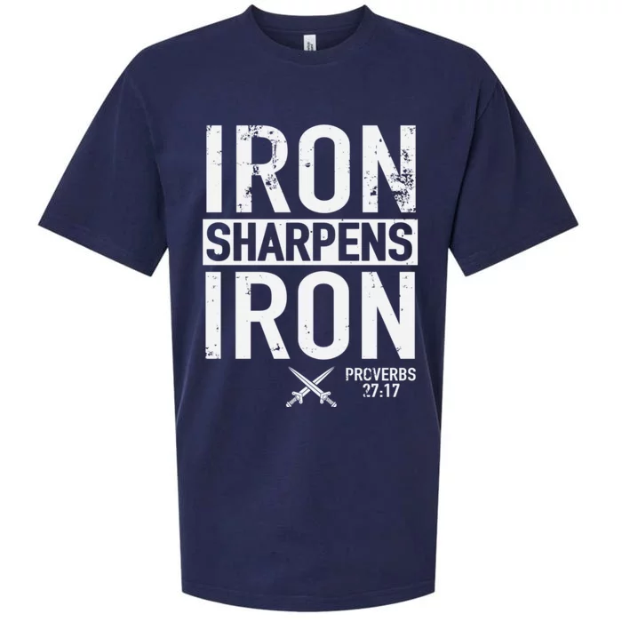 Iron Sharpens Iron Proverbs 27:17 Christian Sueded Cloud Jersey T-Shirt