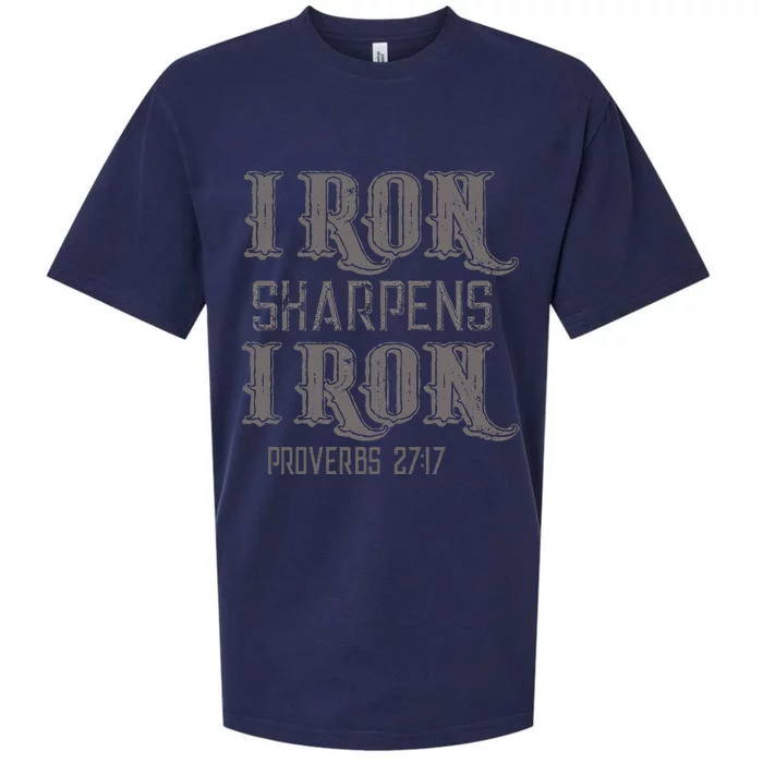 Iron Sharpens Iron Proverbs 2717 Bible Verse Gift Sueded Cloud Jersey T-Shirt