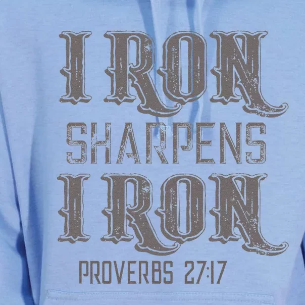 Iron Sharpens Iron Proverbs 2717 Bible Verse Gift Unisex Surf Hoodie