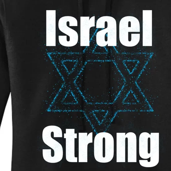 Israel Strong I Stand With Israel Usa Israeli Flag Support Women's Pullover Hoodie