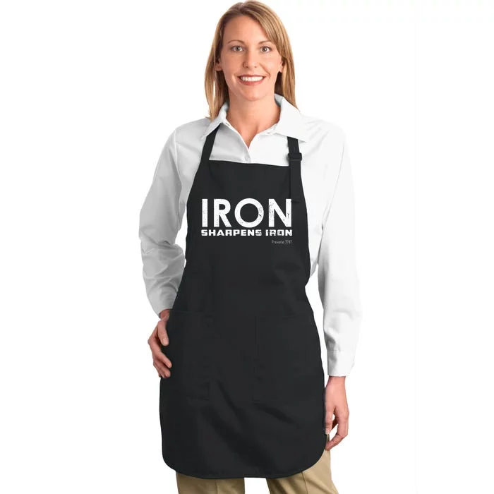 Iron Sharpens Iron Funny Gift Full-Length Apron With Pocket